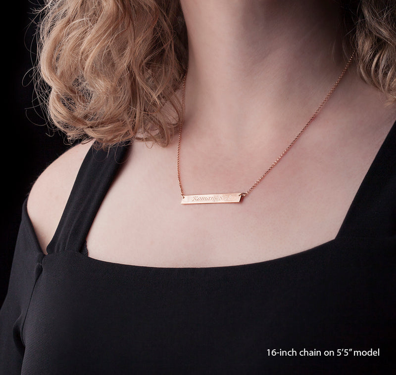 Personalized Sound Wave Bar Necklace