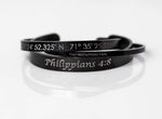 Personalized Black Stainless Steel Cuff Bracelet