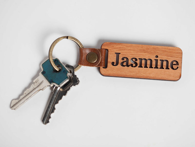 Personalized Wood Name Keychain