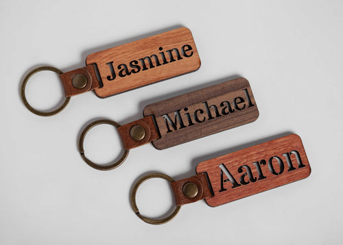 Personalized Wood Name Keychain