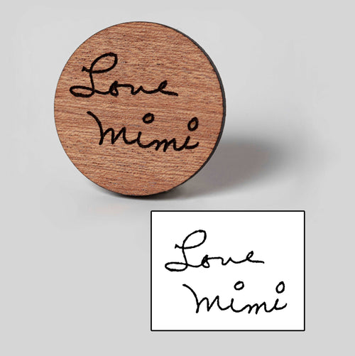 Custom Handwriting Engraved Wood Coin