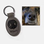 Your Pet's Actual Nose Print Vegan Leather Keychain