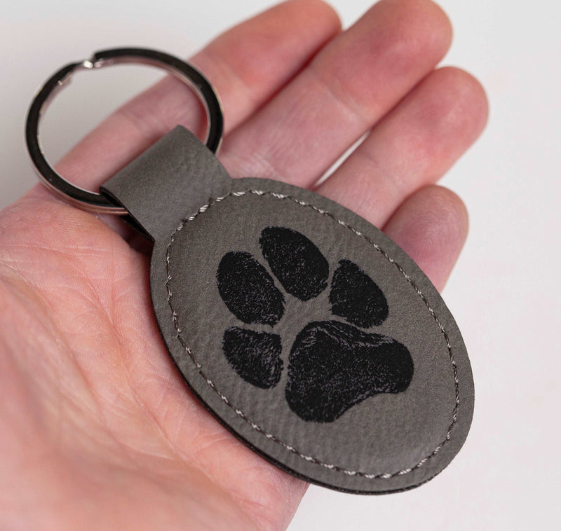 Your Pet's Actual Paw Print Vegan Leather Keychain