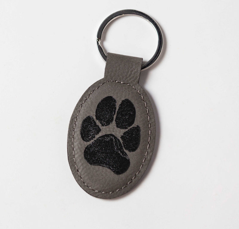 Your Pet's Actual Paw Print Vegan Leather Keychain