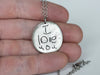 Personalized Handwriting Pewter Pendant Necklace