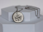 Personalized Handwriting Pewter Pendant Necklace