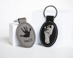 Child's Hand or Footprint Vegan Leather Keychain