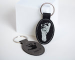 Child's Hand or Footprint Vegan Leather Keychain